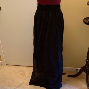 Black Label The Wellness Wear Classic Black Maxi Skirt in sheer material NWOT